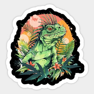 Iguana in Forest for Iguana Lovers Sticker